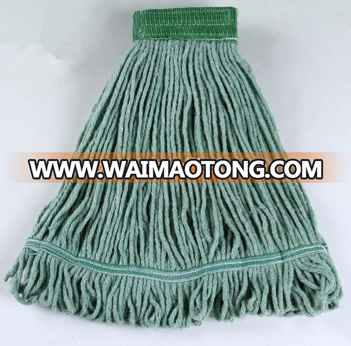 Green Cotton Wet Mop, 5" mesh fabric headband mop head